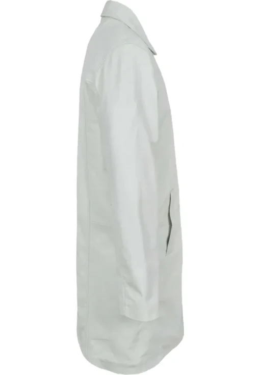 mens-white-faux-leather-trench-coat