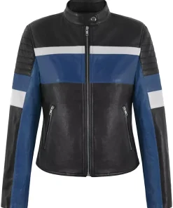 womens-black-and-blue-faux-leather-biker-jacket