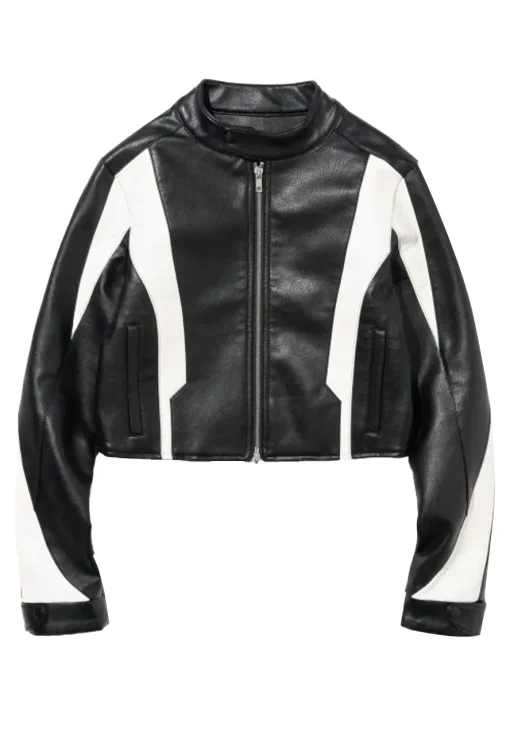womens-black-and-white-faux-leather-jacket