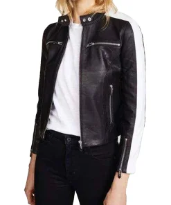 womens-black-faux-leather-white-stripes-jacket