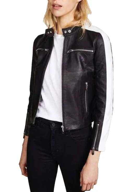 womens-black-faux-leather-white-stripes-jacket