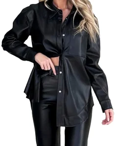 womens-black-shirt-faux-leather-jacket