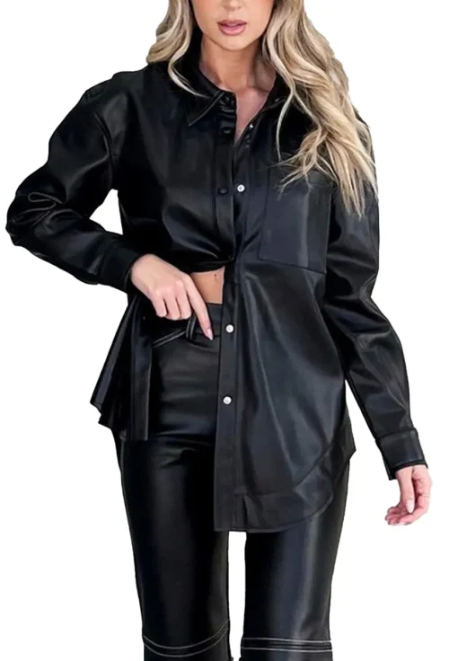 womens-black-shirt-faux-leather-jacket