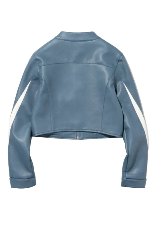 womens-blue-and-white-faux-leather-jacket