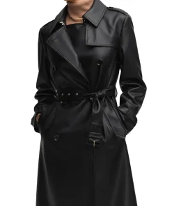 womens-faux-leather-black-trench-coat