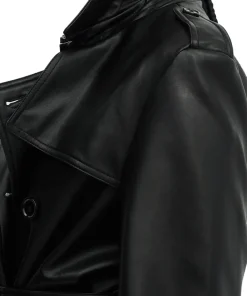 womens-faux-leather-black-trench-coat
