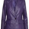 womens-faux-leather-purple-blazer