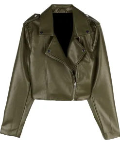 womens-green-faux-leather-jacket