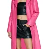 womens-longline-pink-faux-leather-coat