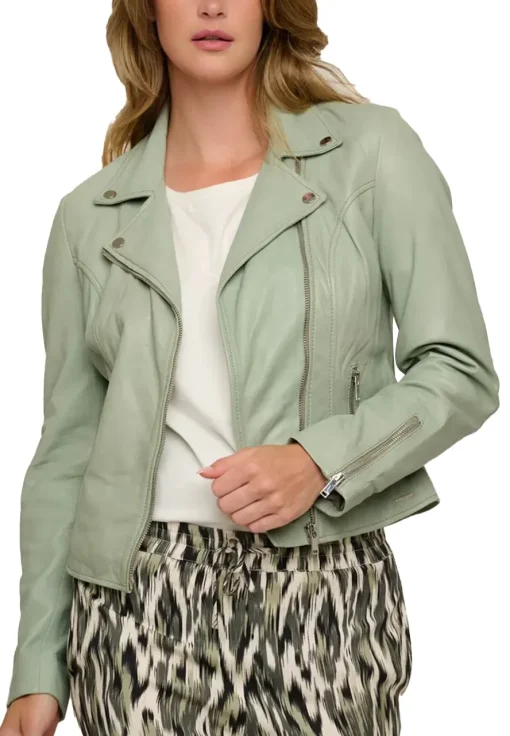 womens-moss-green-faux-leather-biker-jacket