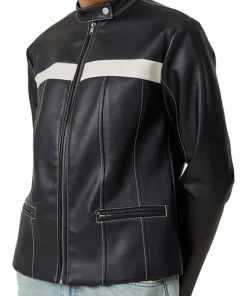 womens-moto-black-faux-leather-white-stripes-jacket