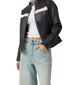 womens-moto-black-faux-leather-white-stripes-jacket