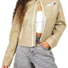 womens-petite-fitted-beige-faux-leather-moto-jacket