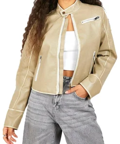 womens-petite-fitted-beige-faux-leather-moto-jacket