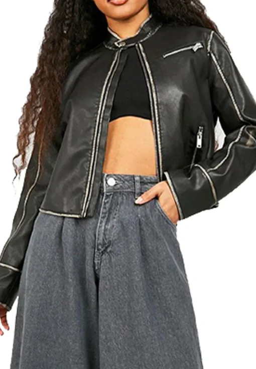 womens-petite-fitted-black-faux-leather-moto-jacket