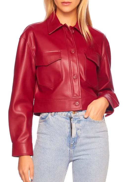 womens-red-faux-leather-crop-cargo-jacket