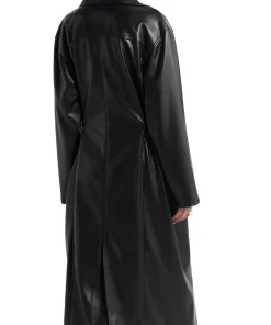 womens-sleek-black-faux-leather-trench-coat