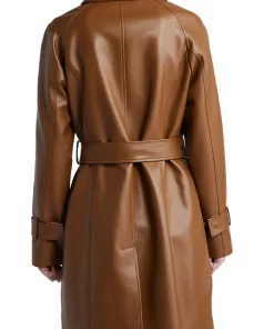 womens-snap-front-cognac-faux-leather-coat