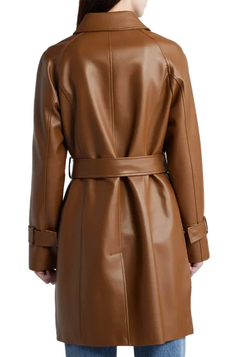 womens-snap-front-cognac-faux-leather-coat