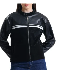 womens-striped-black-faux-leather-racer-jacket