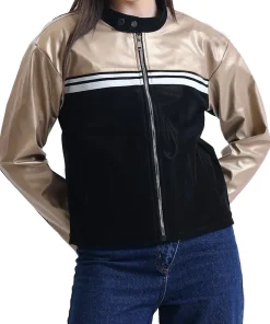 womens-striped-gold-faux-leather-racer-jacket