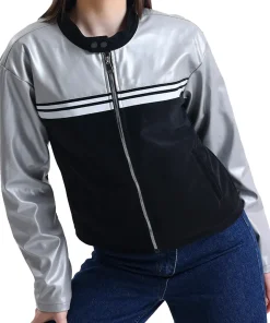 womens-striped-gray-faux-leather-racer-jacket
