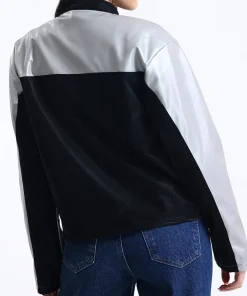 womens-striped-gray-faux-leather-racer-jacket