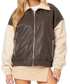 womens-two-tone-faux-leather-bomber-jacket