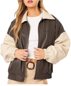 womens-two-tone-faux-leather-bomber-jacket