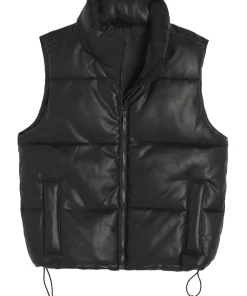 womens-ultimate-black-faux-leather-puffer-vest