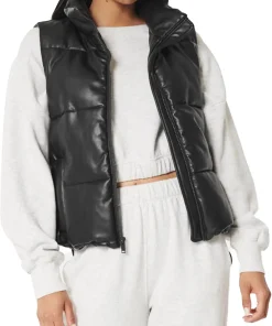 womens-ultimate-black-faux-leather-puffer-vest