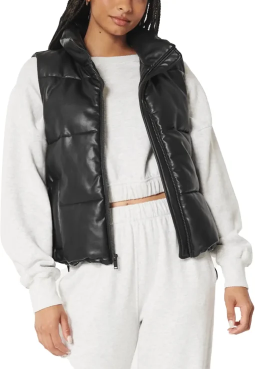 womens-ultimate-black-faux-leather-puffer-vest