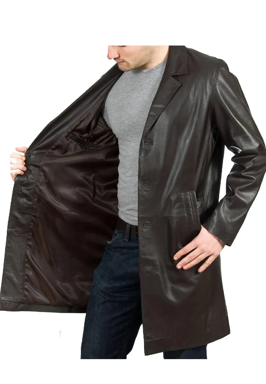 Men's Classic Brown Faux Leather Coat 3 mens-classic-brown-faux-leather-coat