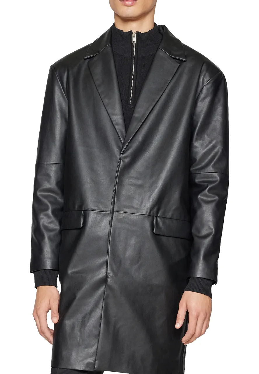 Men's Single-Breasted Black Vegan Leather Coat 2 mens-single-breasted-black-vegan-leather-coat