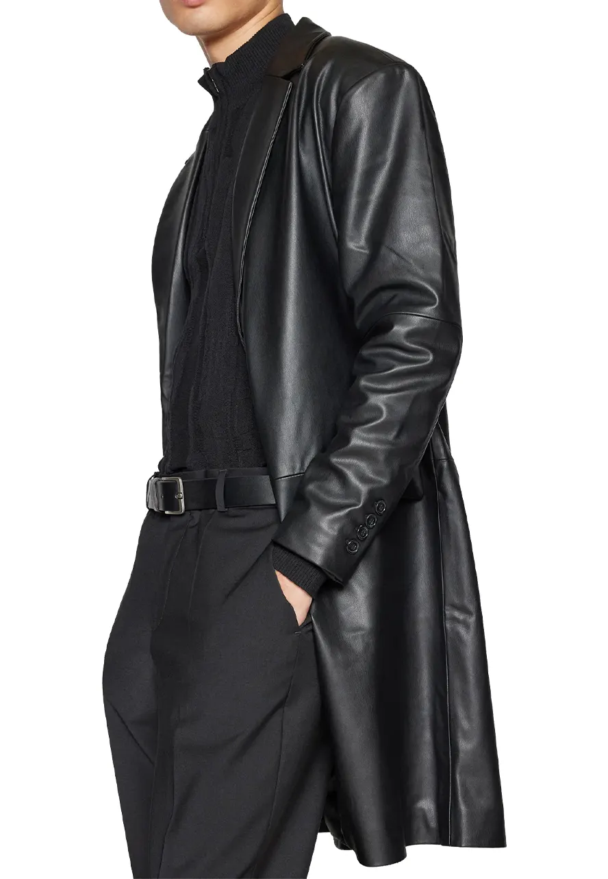 Men's Single-Breasted Black Vegan Leather Coat 4 mens-single-breasted-black-vegan-leather-coat