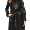 womens-belted-black-vegan-leather-trench-coat