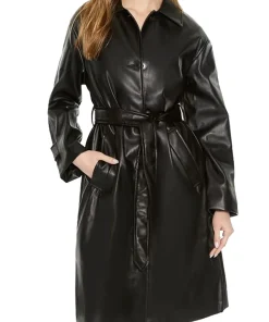 womens-belted-black-vegan-leather-trench-coat