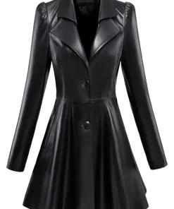 long-black-faux-leather-coat