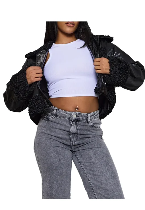 womens-black-faux-leather-cropped-jacket