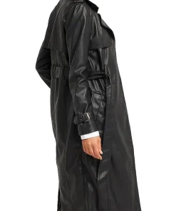 womens-black-vegan-leather-trench-coat