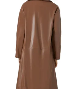 womens-brown-vegan-leather-trench-coat