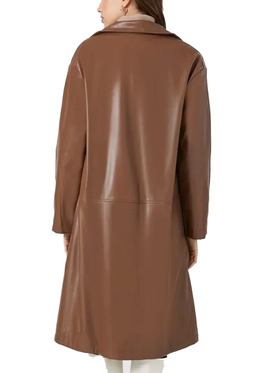 womens-brown-vegan-leather-trench-coat