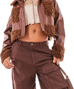 womens-chocolate-faux-leather-cropped-jacket