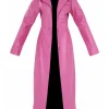 womens-dark-pink-faux-leather-trench-coat