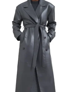 womens-faux-leather-grey-trench-coat