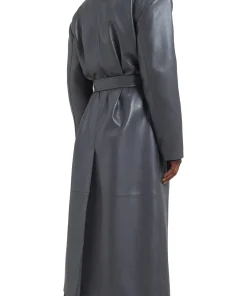 womens-faux-leather-grey-trench-coat