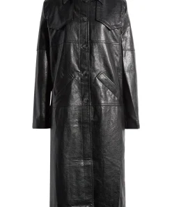 womens-faux-leather-trench-black-coat