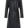 womens-grained-black-faux-leather-trench-coat