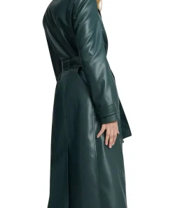 womens-iconic-green-faux-leather-trench-coat
