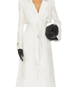 womens-ivory-faux-leather-trench-coat